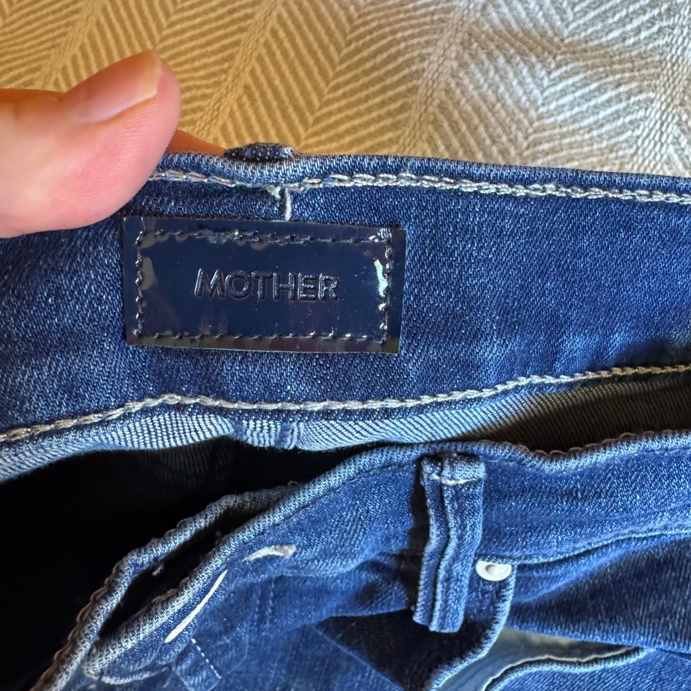 Mother The Mid Rise Dazzler Ankle Jeans Dark Wash Slim Straight Size 28 - Picture 7 of 11